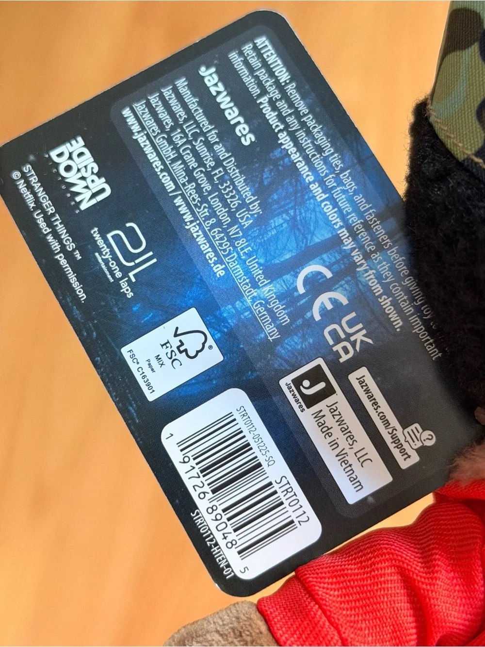 Stranger Things Lucas Plush Doll - Brown with Red Jacket.